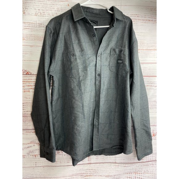 Sullen Art Collective Plaid Heavyweight Long Sleeve Button Down Shirt sz Large - Picture 2 of 8